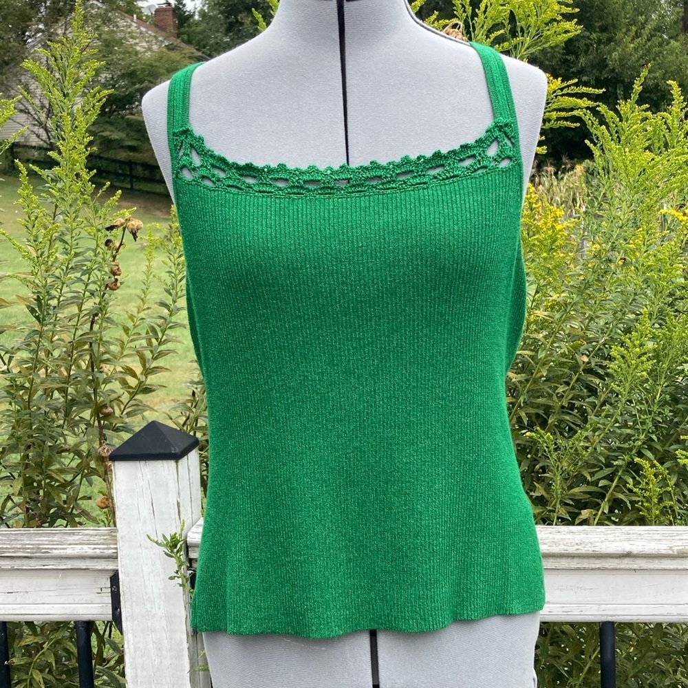 Oscar (Oscar de la Renta Co.) Emerald Green Tank Top Camisole – Women’s Size L